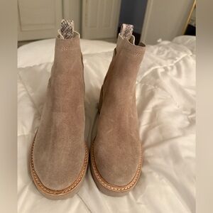 Dolce Vita Beige Suede Ankle Boots
